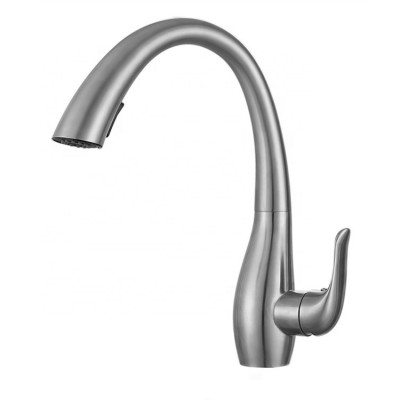 New Design Deck Mounted SUS304 Stainless Steel Single Handle Pull Out Down Mixer Taps Sink Kitchen Faucet