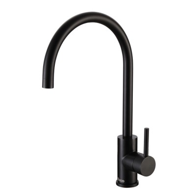 Kaiping Manufacturer Modern Single Handle SUS304 Stainless Steel Black Faucet For Kitchen Sink