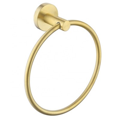 Modern Wall Mounted Gold Finished Bath Holder Towel Ring