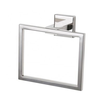 High Quality European Square Modern Wall mounted 304 Stainless Steel Bathroom Accessory Chrome Holder Towel Ring