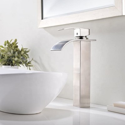 High Quality Stainless Steel Single Handle Taps One Hole Waterfall Mixer Sinks Faucets Face Bathroom Wash Basin Faucet